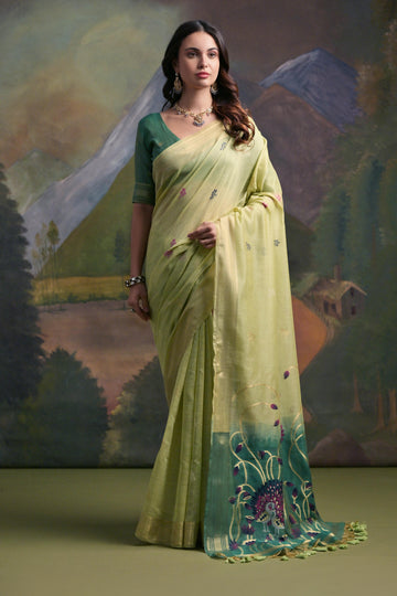 Premium Soft Muga Cotton Levender Saree