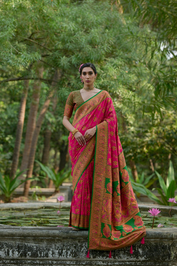 Soft Pashmina Silk Pink Saree