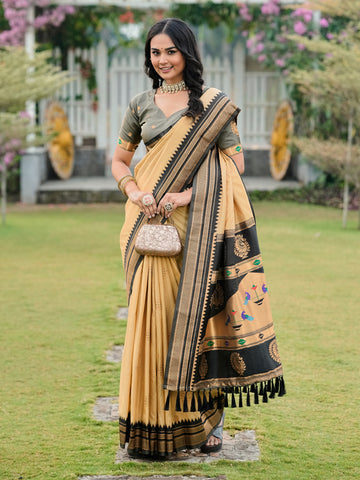 Soft ilkal Paithani Silk Saree