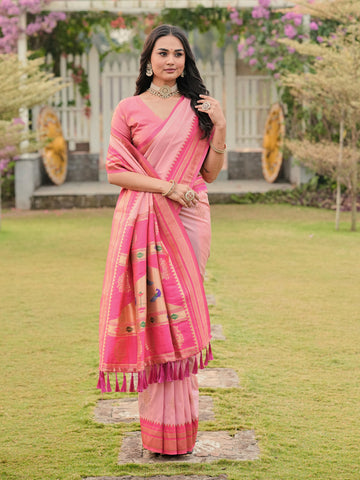 Soft ilkal Paithani Silk Saree