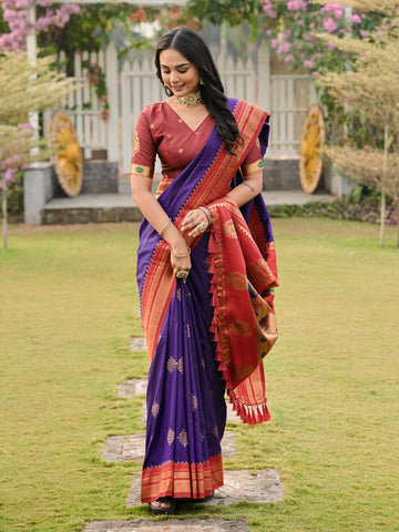 Soft ilkal Paithani Silk Saree