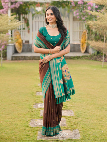 Soft ilkal Paithani Silk Saree