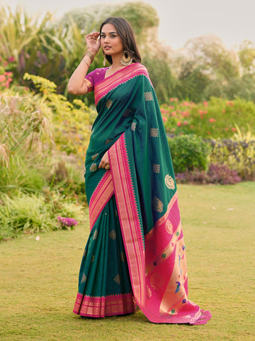 Soft ilkal Paithani Silk Saree
