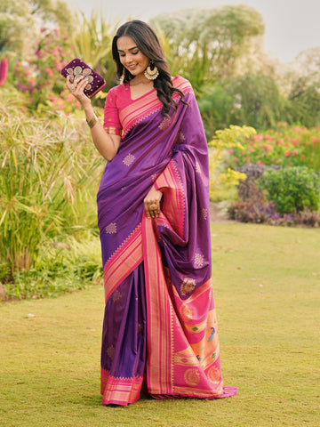 Soft ilkal Paithani Silk Saree