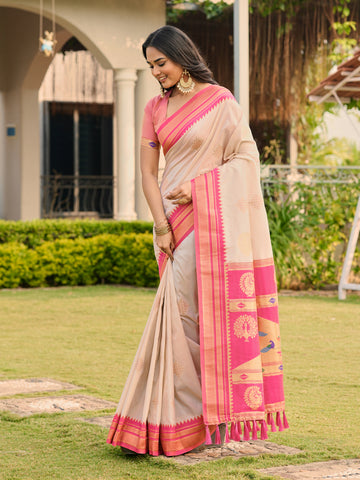 Soft ilkal Paithani Silk Saree
