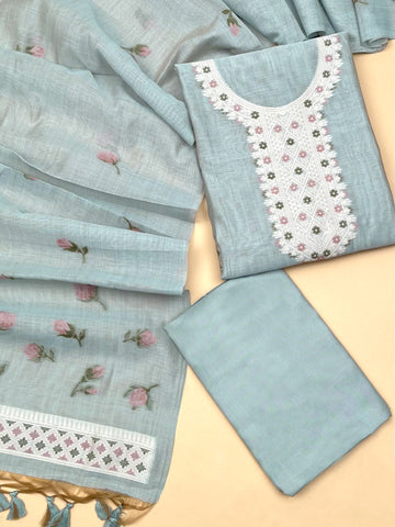 Presenting New Concept Unstitched Sky Dress