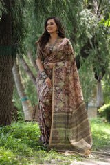 Soft Tussar Silk Coffe Saree