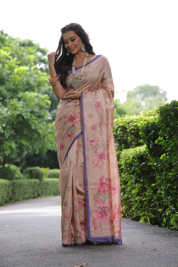 Soft Tussar Silk Pache Saree