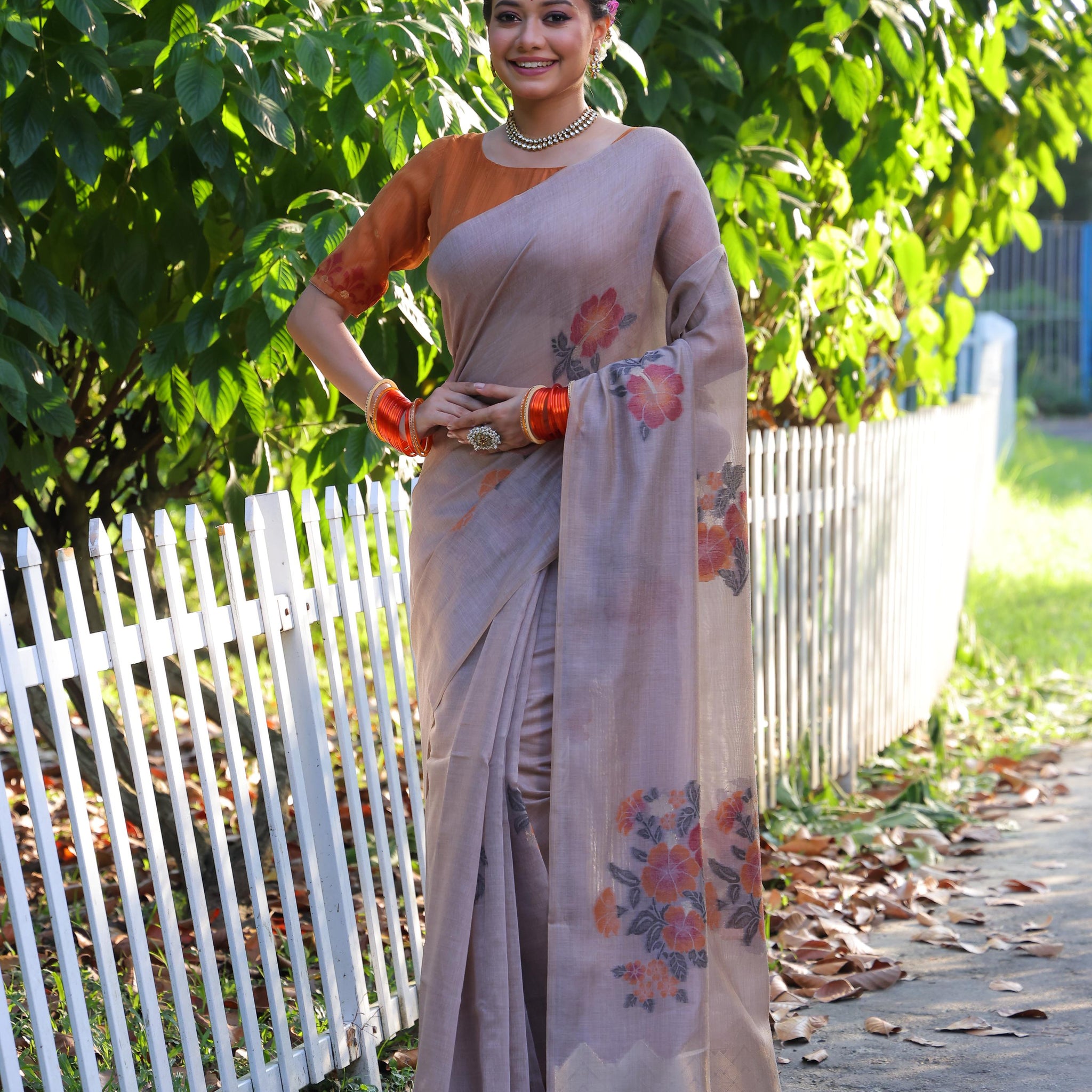 Premium Soft Muga Cotton Golden Saree