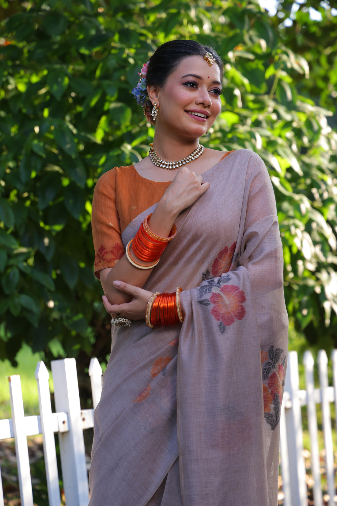 Premium Soft Muga Cotton Golden Saree
