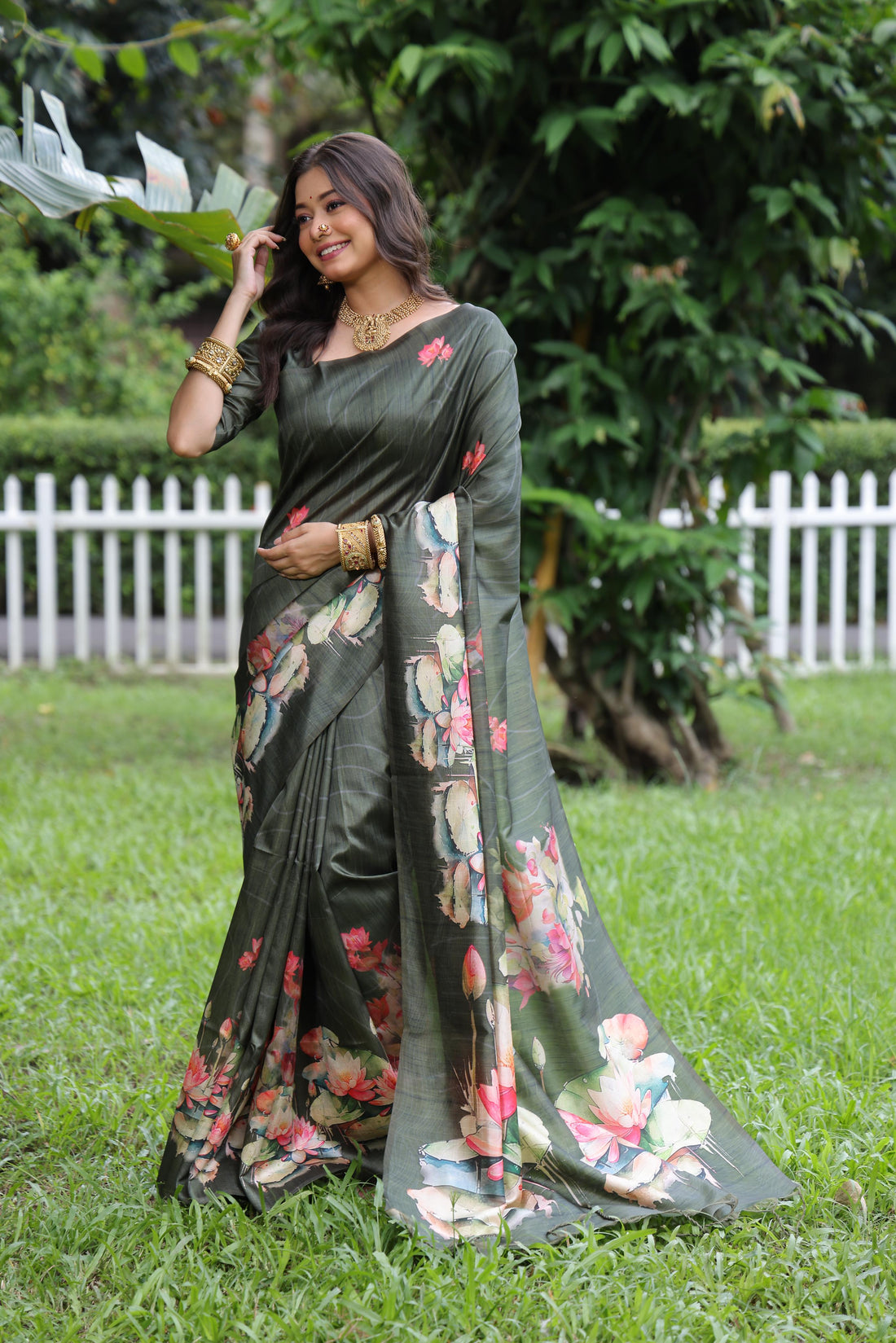 Soft Tussar Silk Grey Saree