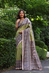 Soft Tussar Silk C Green Saree