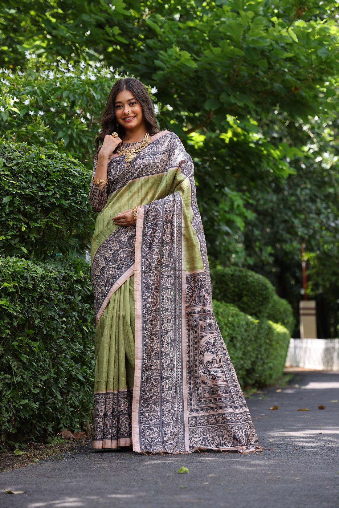 Soft Tussar Silk C Green Saree