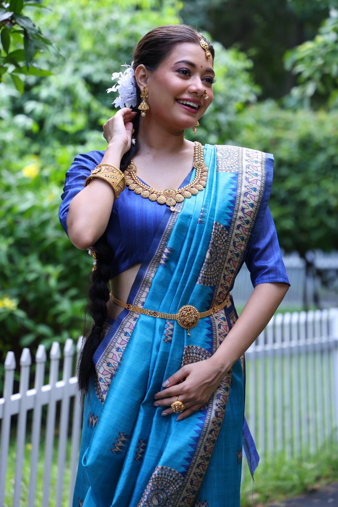 Soft Tussar Silk Morpech Saree