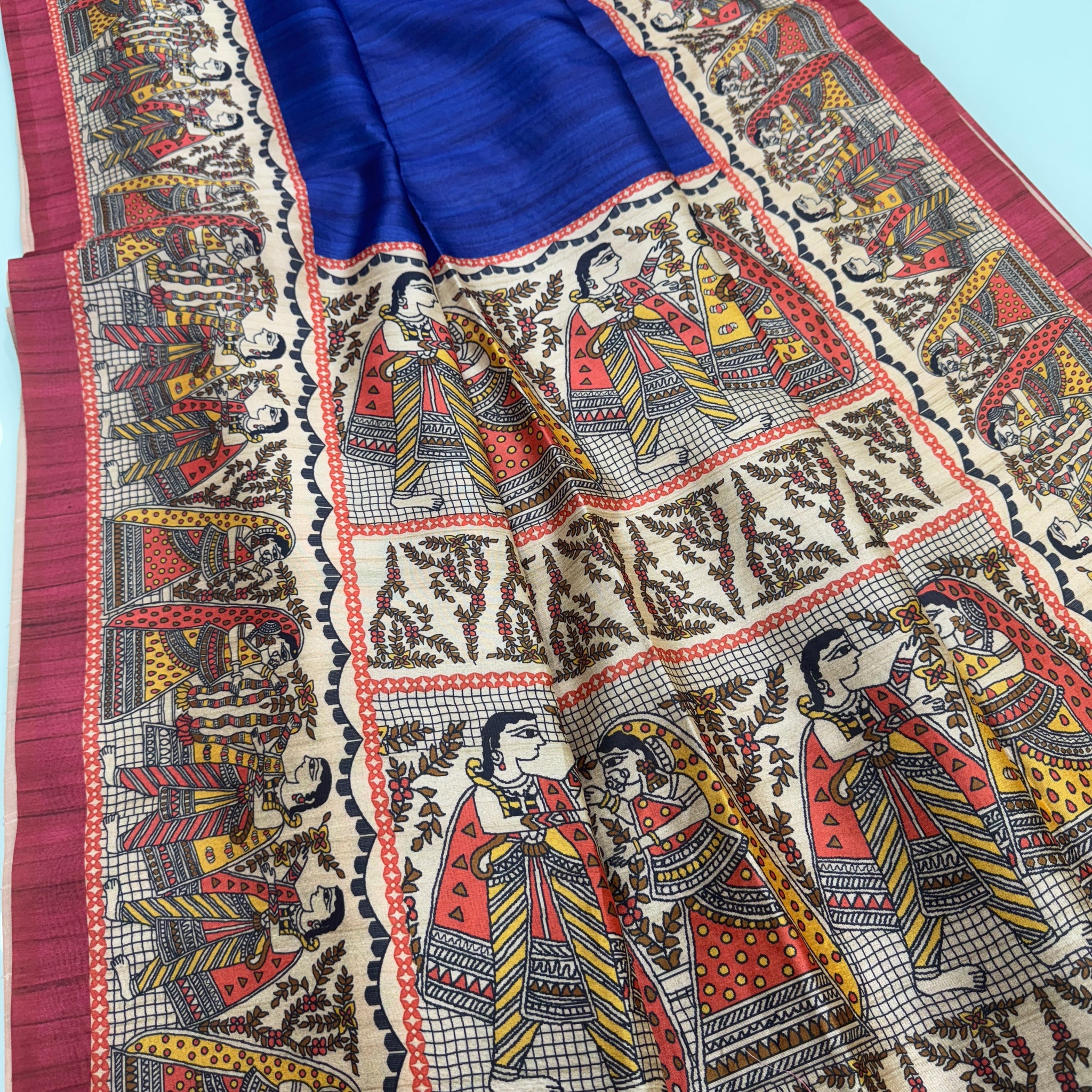 Soft Tussar Silk Royal Blue Saree