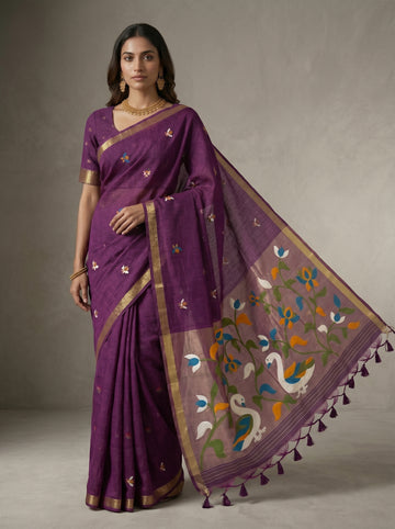 PREMIUM SOFT PURE LINEN SILK SAREE
