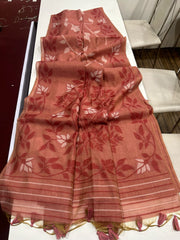 Premium Soft Muga Cotton Yellow Saree