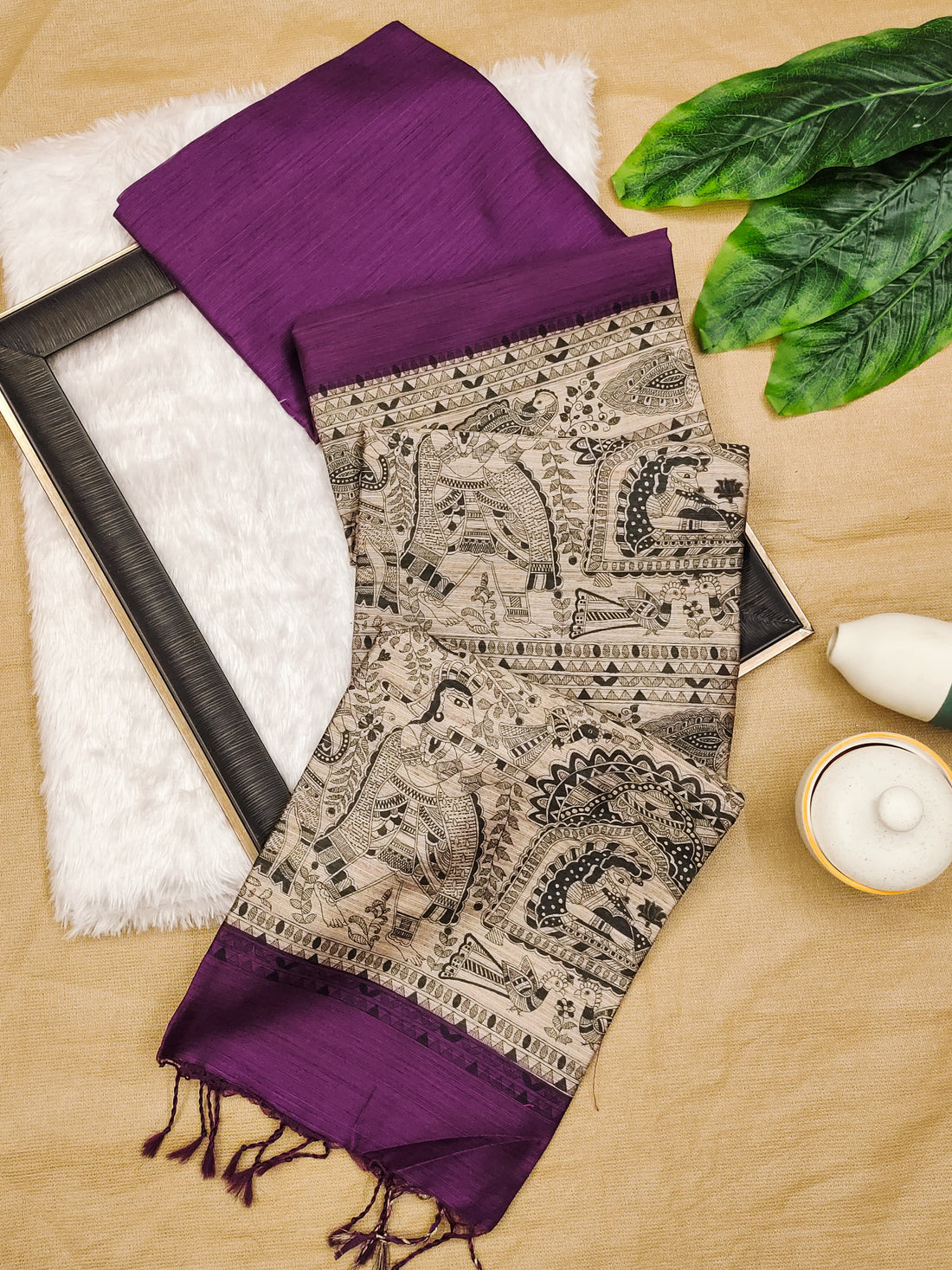 Soft Khadi Raw Silk Purple Saree