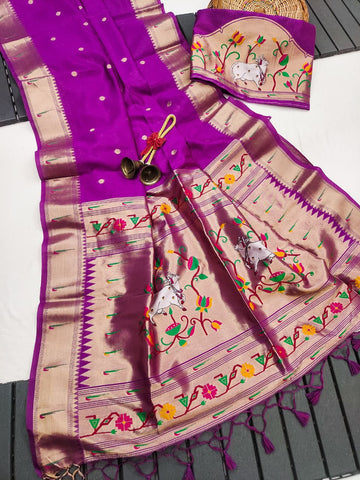 Soft Paithani silk Saree
