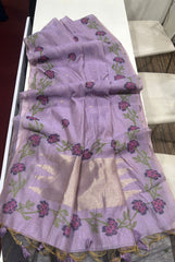 Premium Soft Muga Silk Purpule Saree