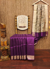 Soft Khadi Raw Silk Purple Saree
