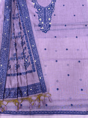 Pure Soft Muga Cotton Purple Suit