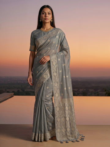Premium soft muga Cotton saree