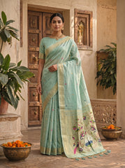 Premium Soft moga cotton paithani saree