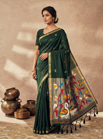PREMIUM SOFT PURE LINEN SILK SAREE