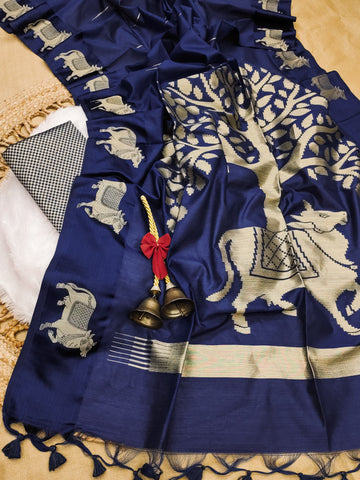 Premium Soft Khadi raw silk Saree