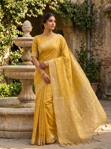 Premium soft muga Cotton saree