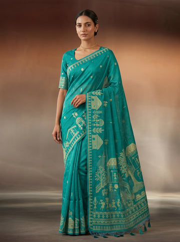 Premium soft muga cotton saree