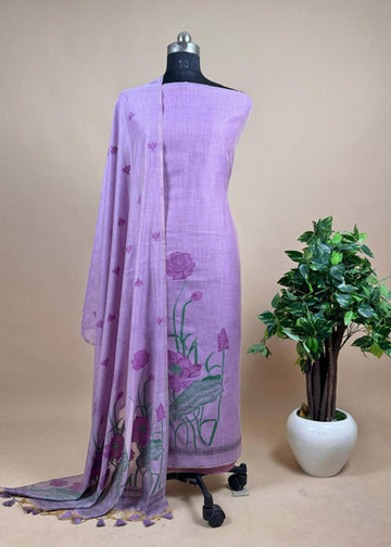 Presenting New Concept Unstitched Purple Dress