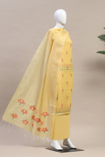 Presenting New Concept Unstitched Yellow Dress