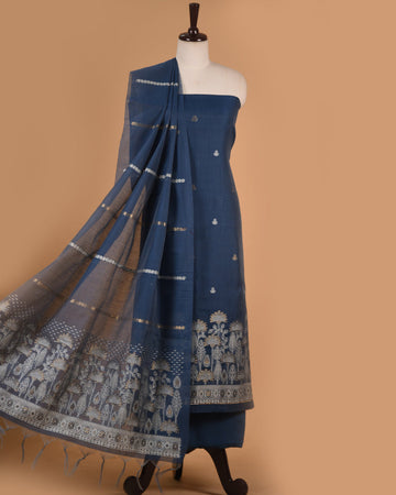Pure Soft Cotton Jamdani  Nevy Blue Suit