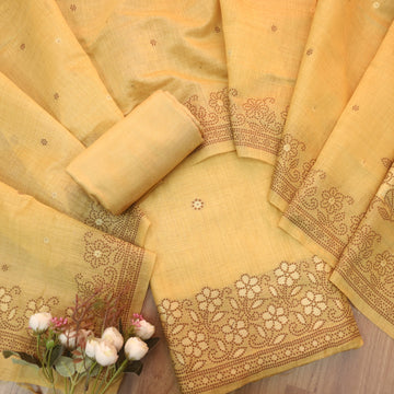 Presenting New Concept Unstitched  Salwar Yellow Suit