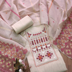 Pure Linen Cotton Red Flower Suit