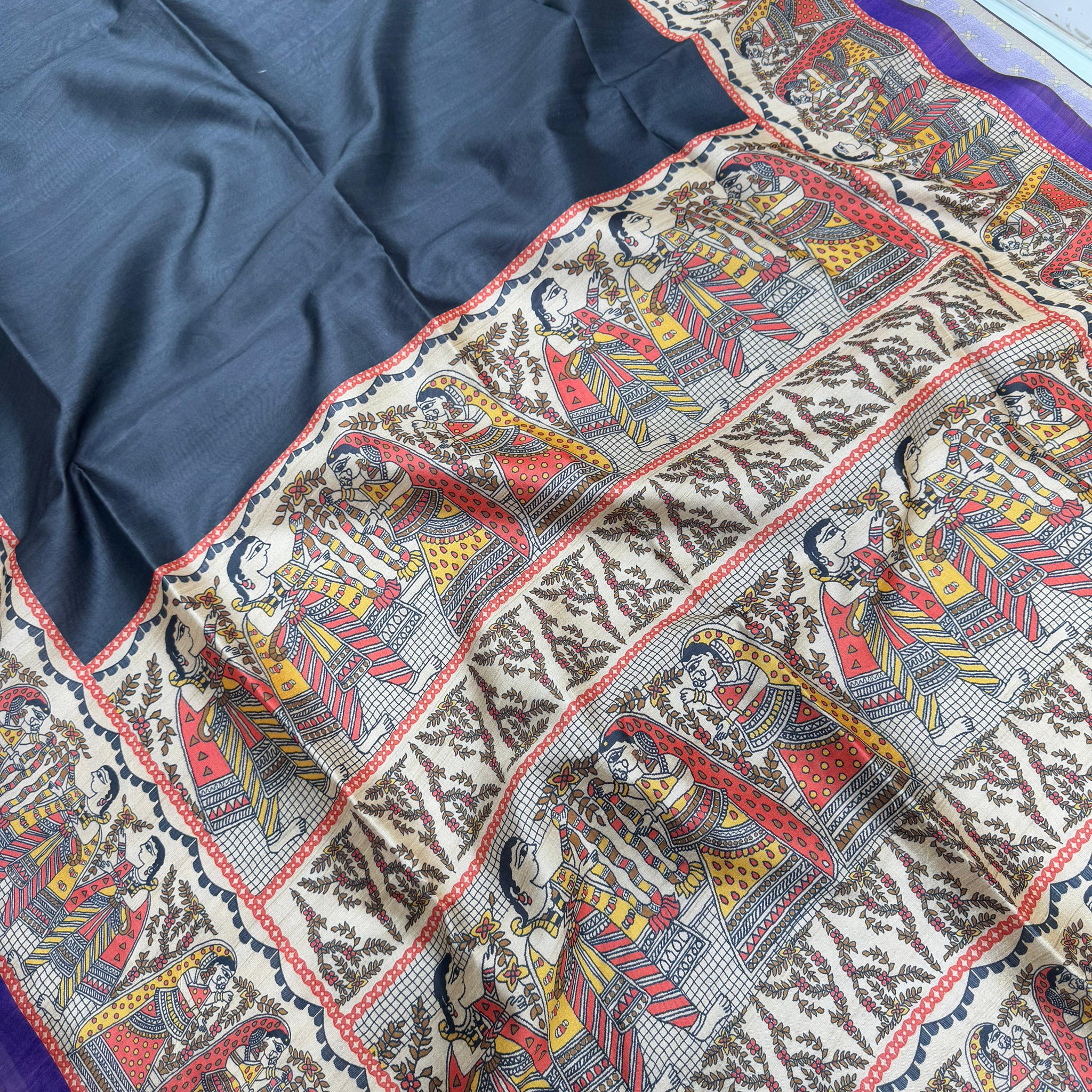Soft Tussar Silk Neavy Blue Saree