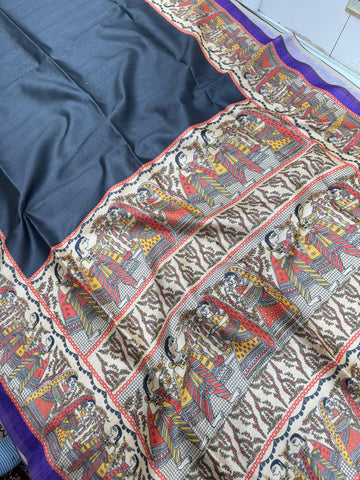 Soft Tussar Silk Neavy Blue Saree