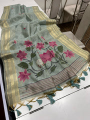 Soft Tissue Silk C Green Saree