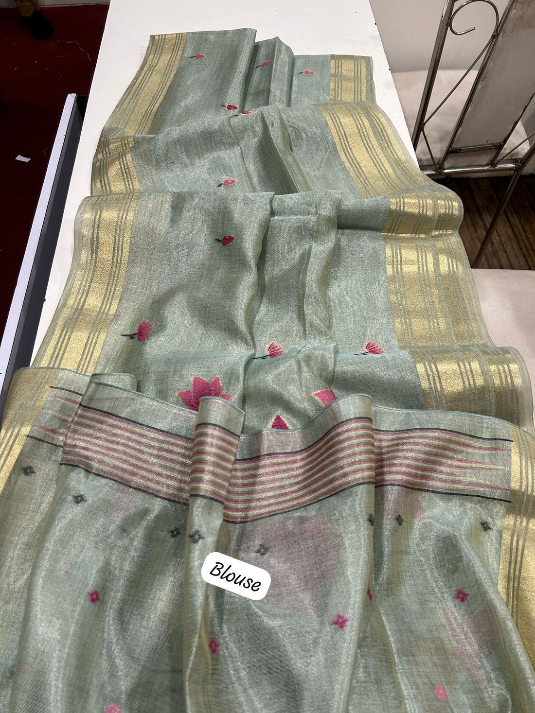 Soft Tissue Silk C Green Saree