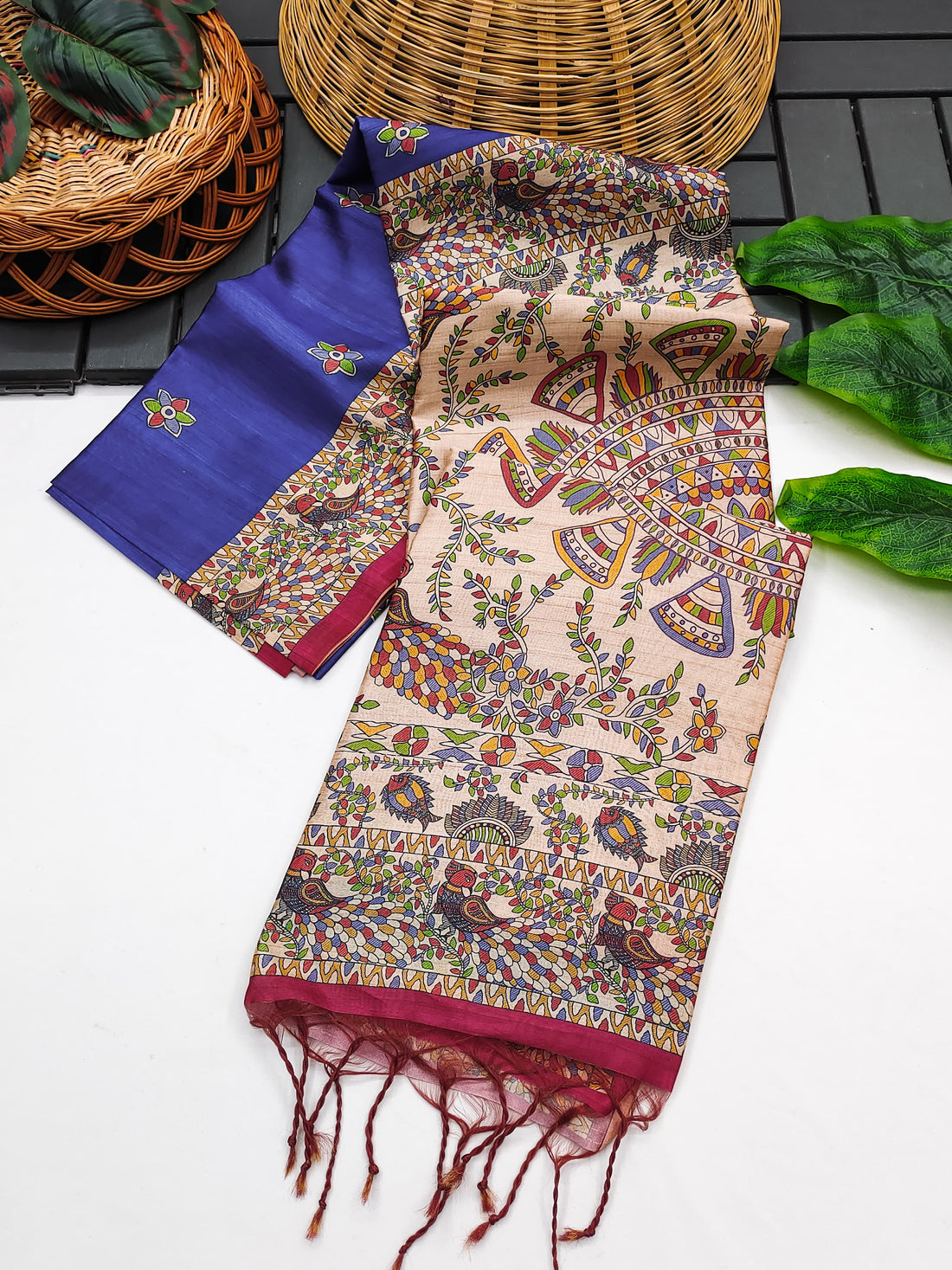 Soft Tussar Silk Madhubani