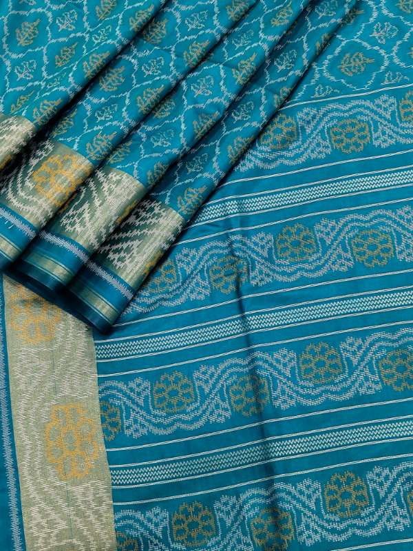 Soft Pure Rajkoti Silk Blue Saree