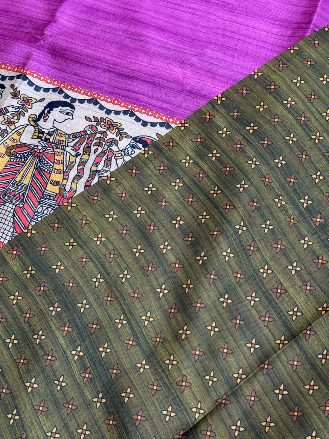 Soft Tussar Silk Pink Saree