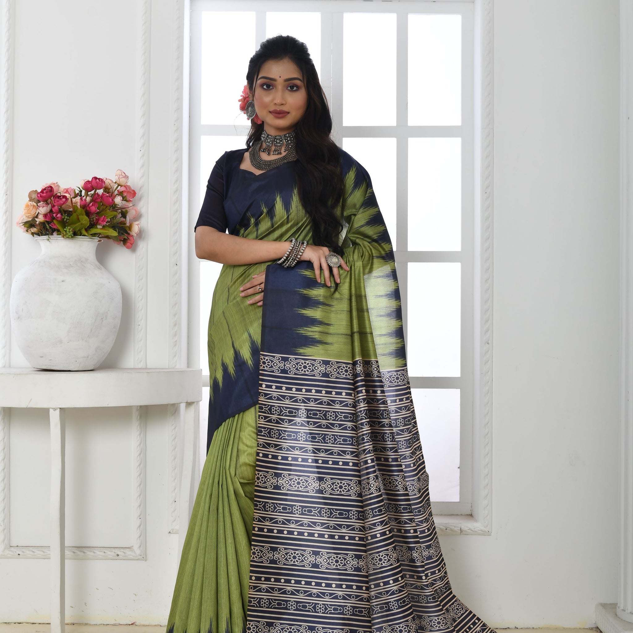 Soft Tussar Silk Perot Saree