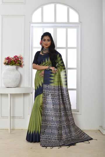 Soft Tussar Silk Perot Saree