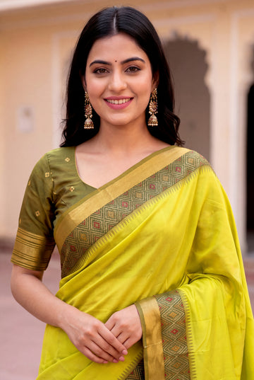 Soft Ikkat Patola Silk Zari Woven Saree