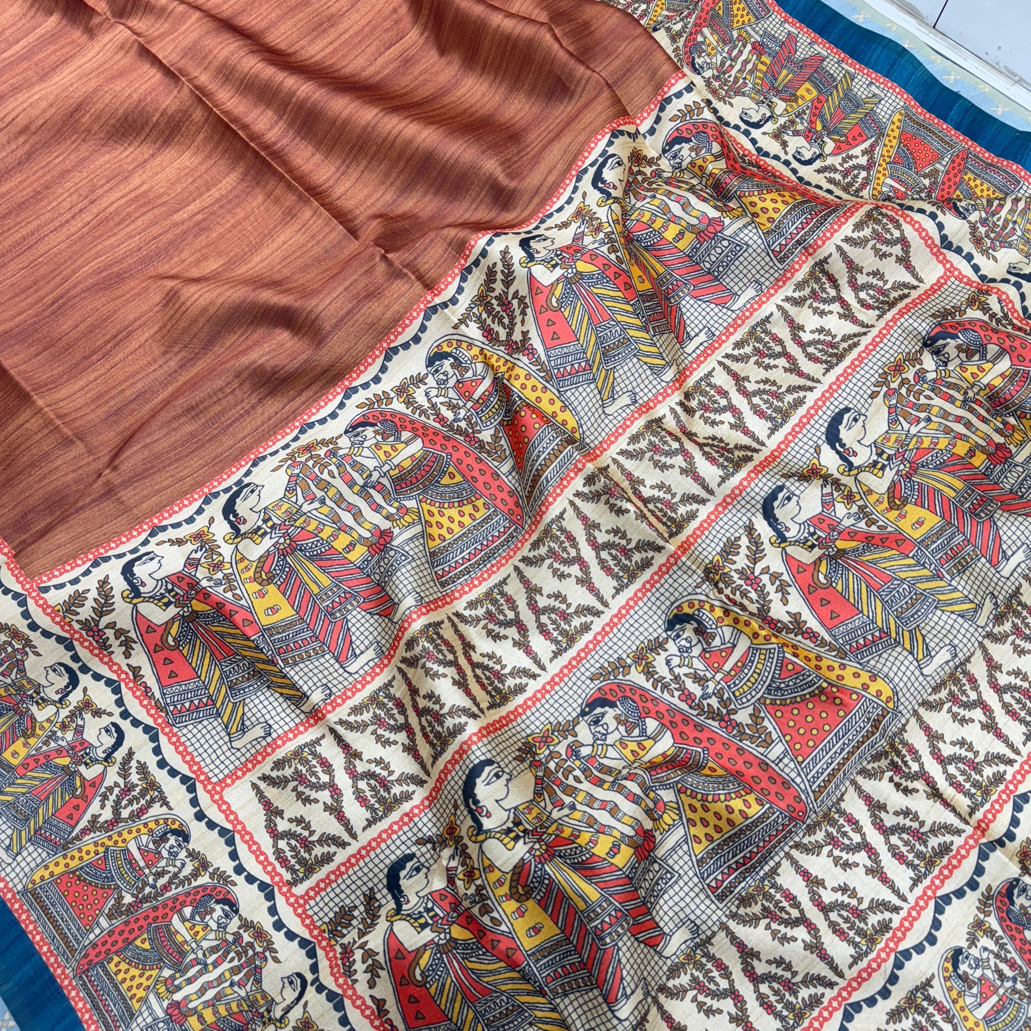 Soft Tussar Silk Coffee Saree