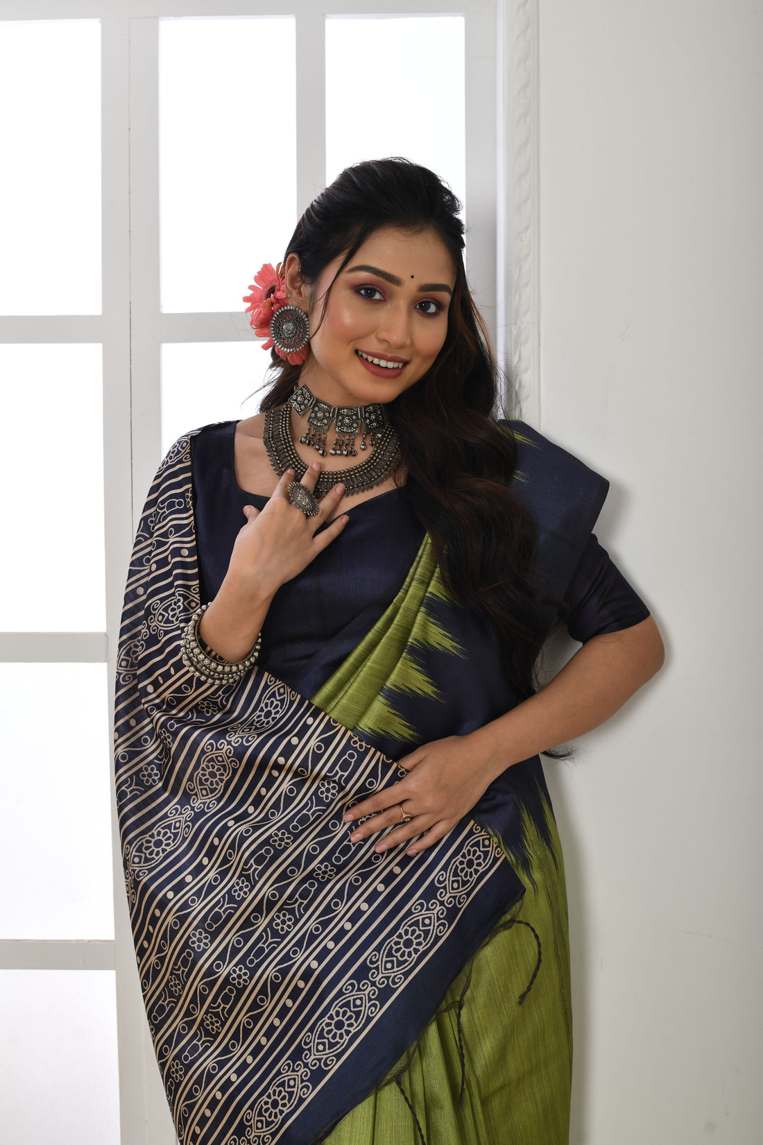 Soft Tussar Silk Perot Saree