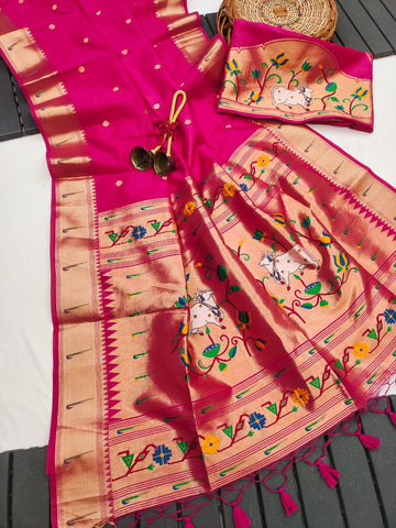 Soft Paithani silk Saree